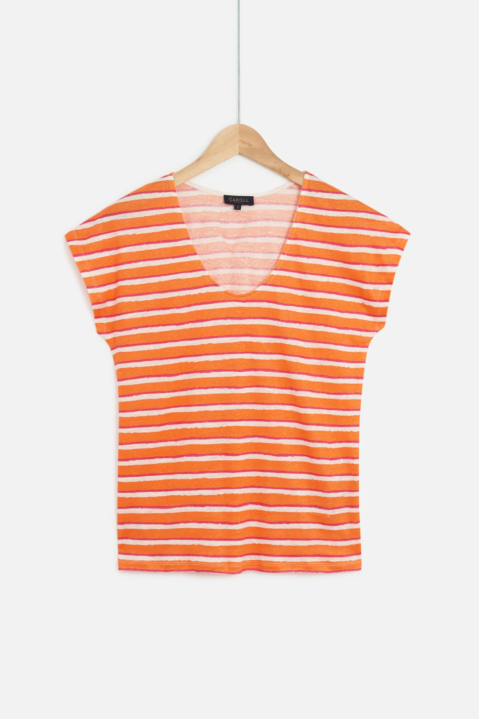 T-Shirt Murina 100% Lin Orange Femme*CAROLL Clearance