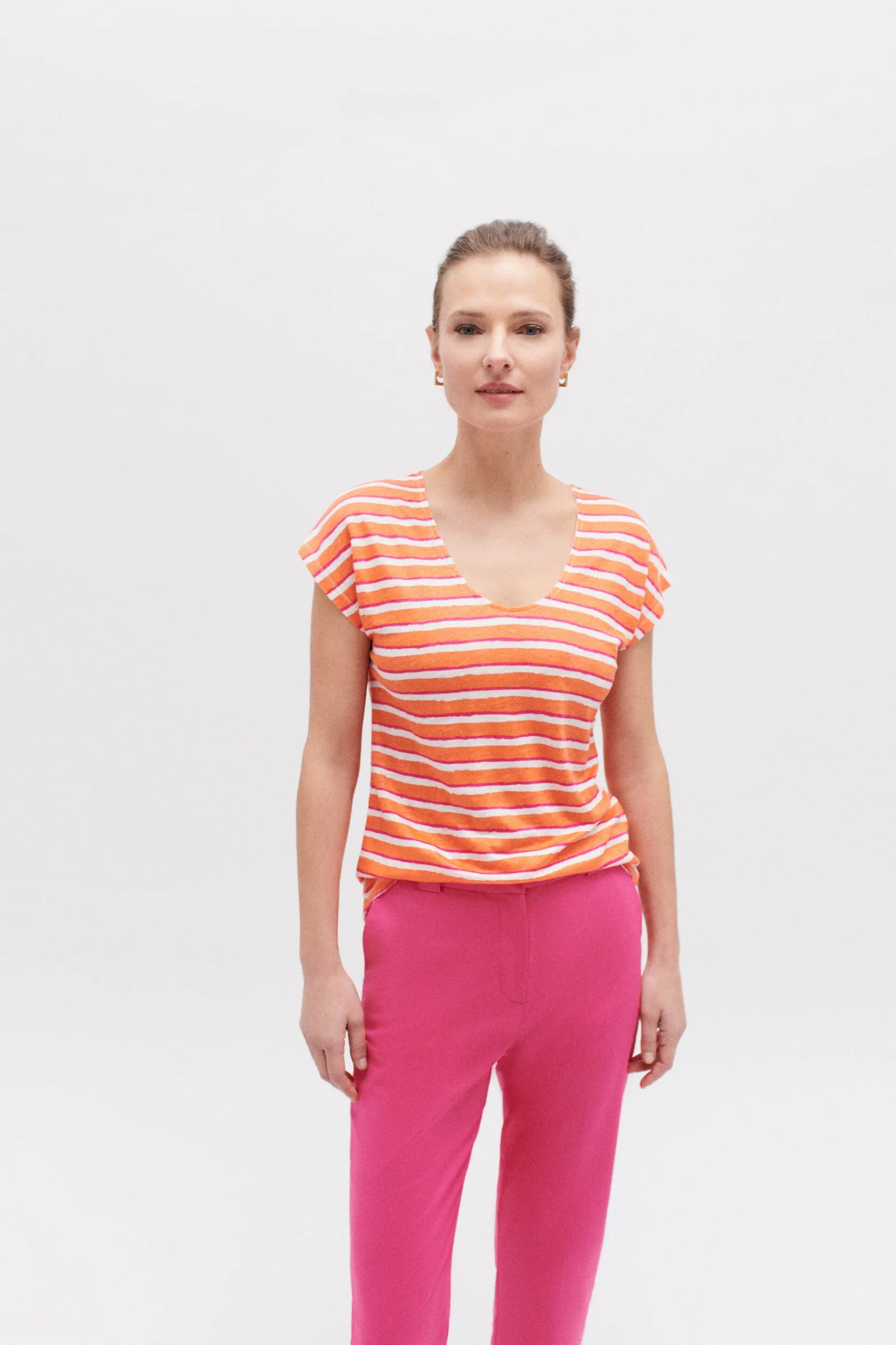 T-Shirt Murina 100% Lin Orange Femme*CAROLL Clearance
