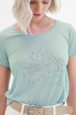 T-Shirt Nessa Vert Clair Femme*CAROLL Flash Sale