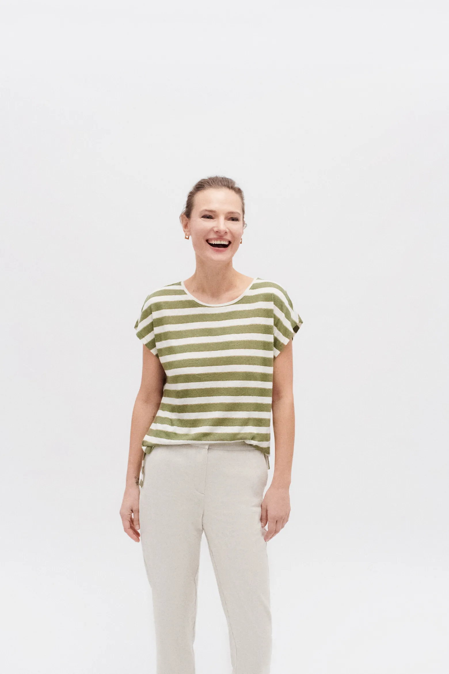 Tshirt Sylvie Vert Kaki Femme*CAROLL Clearance